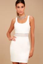 Lulus | Pendulum White Bodycon Dress | Size X-small | 100% Polyester