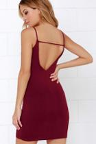 Lulu*s After Party Wine Red Bodycon Mini Dress