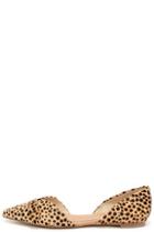 Dr. Scholl's Tivoli Tan And Black Leopard Pony Fur Pointed Flats