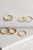 Lulus Stunning Set Gold Ring Set
