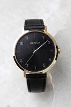 Nixon Arrow Gold And Black Leather Watch