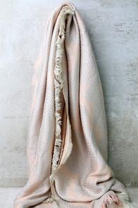 Lulus Toboggan Blush Pink Print Scarf