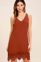 Gentle Fawn Babylon Rust Red Lace Dress