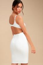 Belladonna White Backless Bodycon Midi Dress | Lulus