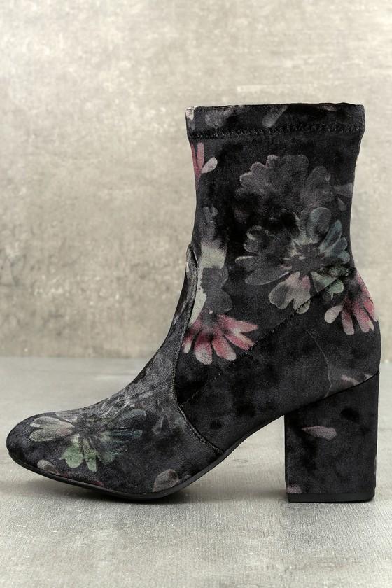 Report | Murray Black Multi Velvet Mid-calf High Heel Boots | Size 7.5 | Lulus