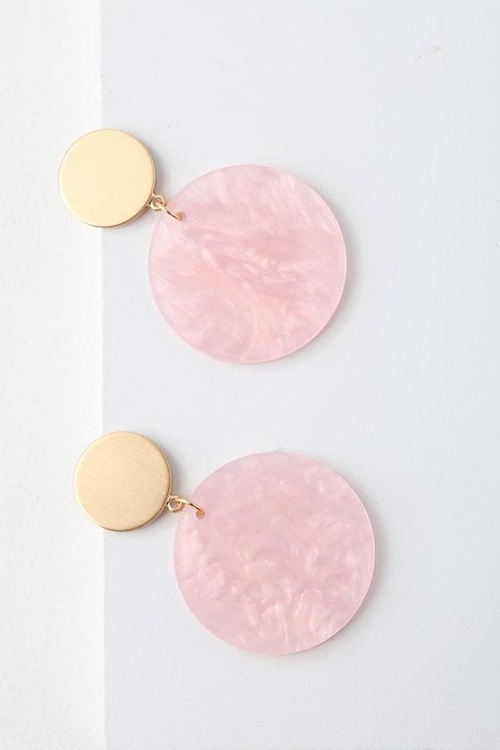 Round And Round Gold And Pink Earrings | Lulus