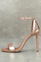 Steve Madden Lacey Rose Gold Leather Ankle Strap Heels | Lulus