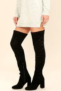 Seychelles Chrysalis Black Suede Leather Thigh High Boots