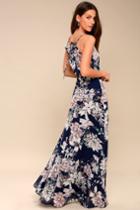 Something Just Like This Navy Blue Floral Print Maxi Dress | Lulus