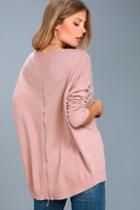 Lulus Laid Back Mauve Pink Sweater Top