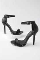 Leann Black Studded Ankle Strap Heels | Lulus