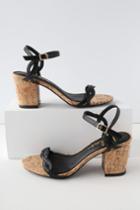 Savi Black Cork Ankle Strap Heels | Lulus