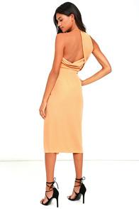 Keepsake Rescue Me Camel Midi Dress