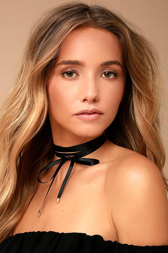Lulus | Let's Play Black Wrap Necklace