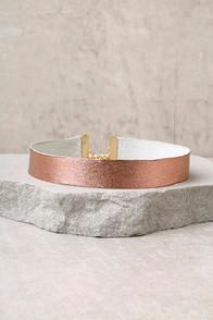 Frasier Sterling Born To Be Wild Rose Gold Choker Necklace