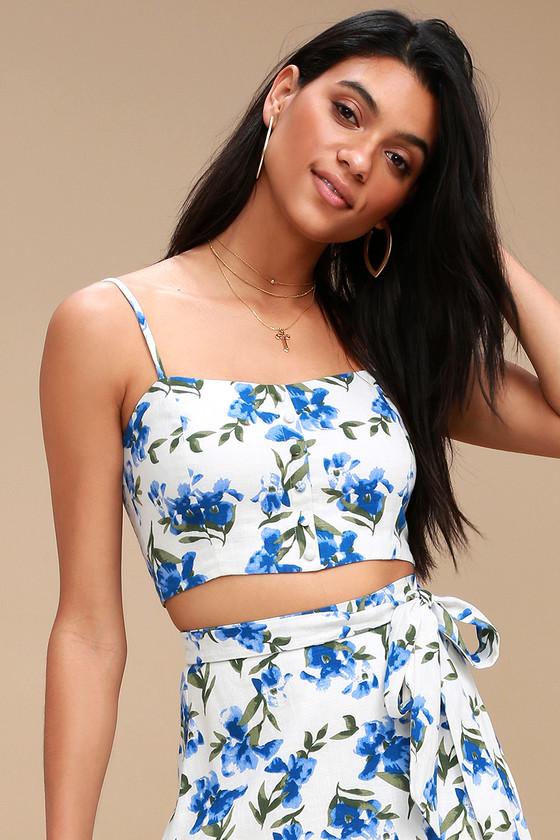 Jardim White Floral Print Crop Top | Lulus