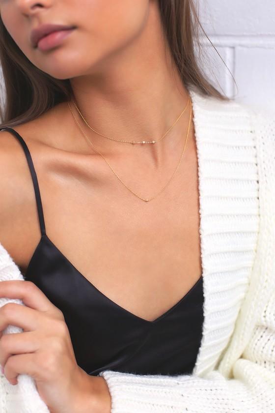 Lulus - Finer Things In Life Gold Layered Choker Necklace
