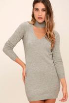 Lulus Sweetest Devotion Heather Grey Turtleneck Sweater Dress