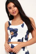 J.o.a. Nashira White Floral Print Crop Top | Lulus