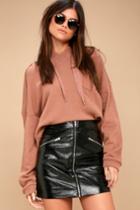 J.o.a. | Calabria Black Patent Vegan Leather Mini Skirt | Size X-small | 100% Polyester | Vegan Friendly | Lulus