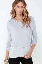 Lulu*s Half We Met? Grey Long Sleeve Top