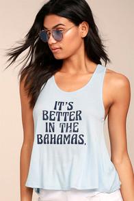 Ppla Better In The Bahamas Light Blue Tank Top