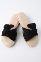 Mia Kensi Black Suede Espadrille Slide Sandal Heels | Lulus