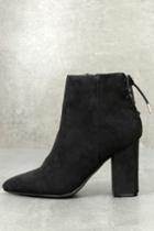 Bamboo | Amaia Black Suede Lace-up Ankle Booties | Size 10 | Vegan Friendly | Lulus