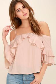 Jealous Tomato Uncommon Beauty Blush Pink Off-the-shoulder Top