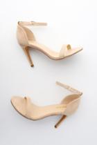Ana Natural Suede Ankle Strap Heels | Lulus