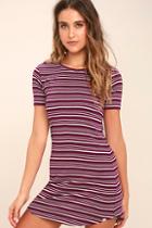 Element Eden Remy Burgundy Striped Shirt Dress
