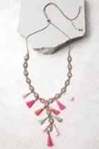 Lulus Fresh-picked Pink Rhinestone Tassel Necklace