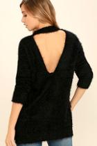 Love Riche Bundle Of Hugs Black Backless Sweater