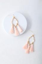Mailie Blush Pink And Gold Tassel Earrings | Lulus