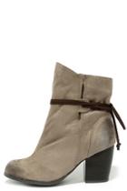 Qupid Keeping It Chill Taupe Oil Finish Slouchy Ankle Boots