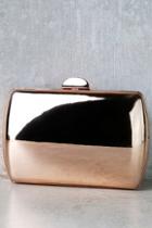 Lulus Reflected Image Rose Gold Mirrored Clutch
