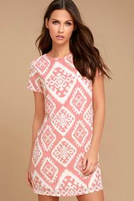 Lulus Give Me A Print Blush Pink Print Shift Dress