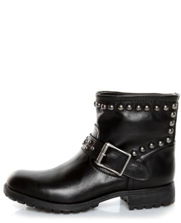 Kelsi Dagger Max Black Leather Studded Ankle Boots
