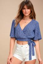 Belle Of The Bali Blue And White Print Crop Top | Lulus
