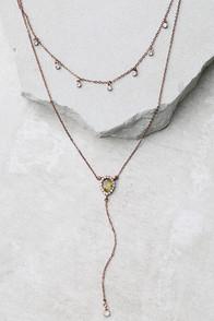 Lulus Listen To Your Heart Bronze Layered Choker Necklace