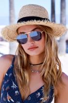 Yhf Los Angeles | Jenna Silver And Blue Aviator Sunglasses | Lulus