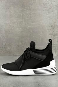 Kendall + Kylie Braydin3 Black Hidden Wedge Sneakers