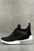 Kendall + Kylie Braydin3 Black Hidden Wedge Sneakers