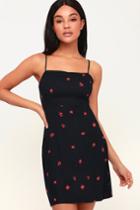 Amuse Society Keep It Simple Black Floral Print Mini Dress | Lulus