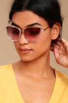 Lulus | Hamptons Honey Clear And Pink Cat-eye Sunglasses | 100% Uv Protection