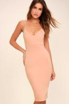 Don't Tell 'em Blush Pink Bodycon Midi Dress | Lulus