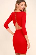 Lulus Shape Of You Red Bodycon Dress