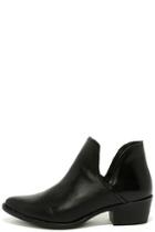 Steve Madden Austin Black Leather Ankle Booties