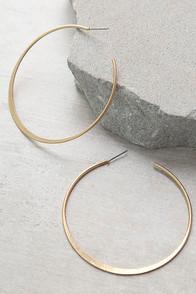 Lulus Alter Ego Gold Hoop Earrings