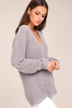 Gentle Fawn | Tucker Grey Sweater | Size Medium | 100% Polyester | Lulus